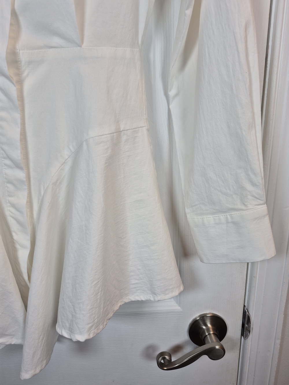 Whiteroom + Cactus White Cotton Peplum Button Down Shirt Dress Blouse XS - Picture 5 of 7